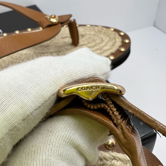 COACH LADIES SANDALS, “GRACEY LEATHER,” “PENNY COLOR” (camel) SIZE 9.5 - Picture 10 of 16